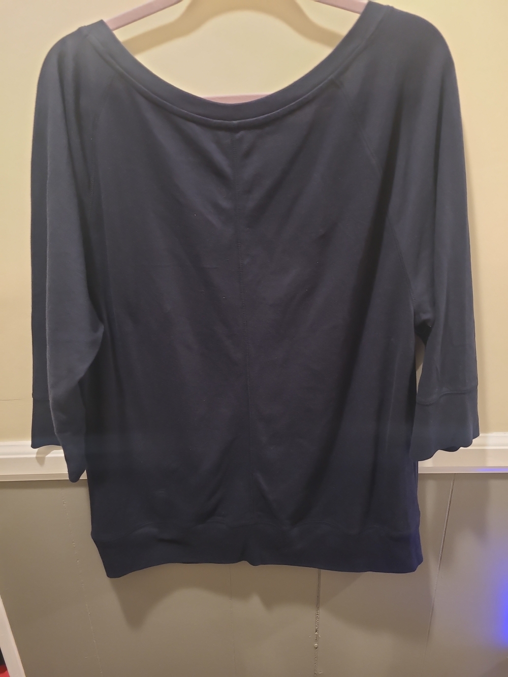 Banana Republic Navy Blue rhinestone Embellished 3/4 Sleeve Sweater Sz XL - Picture 9 of 12